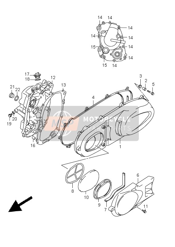 Suzuki UX125 SIXTEEN 2011 Crankcase Cover for a 2011 Suzuki UX125 SIXTEEN